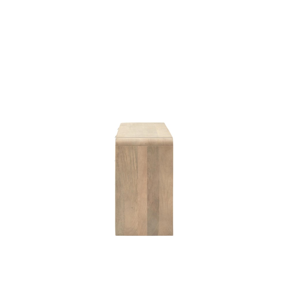 Шкафче Равелстон с 6 чекмеджета, мангово дърво и месинг, 135x45x75 см